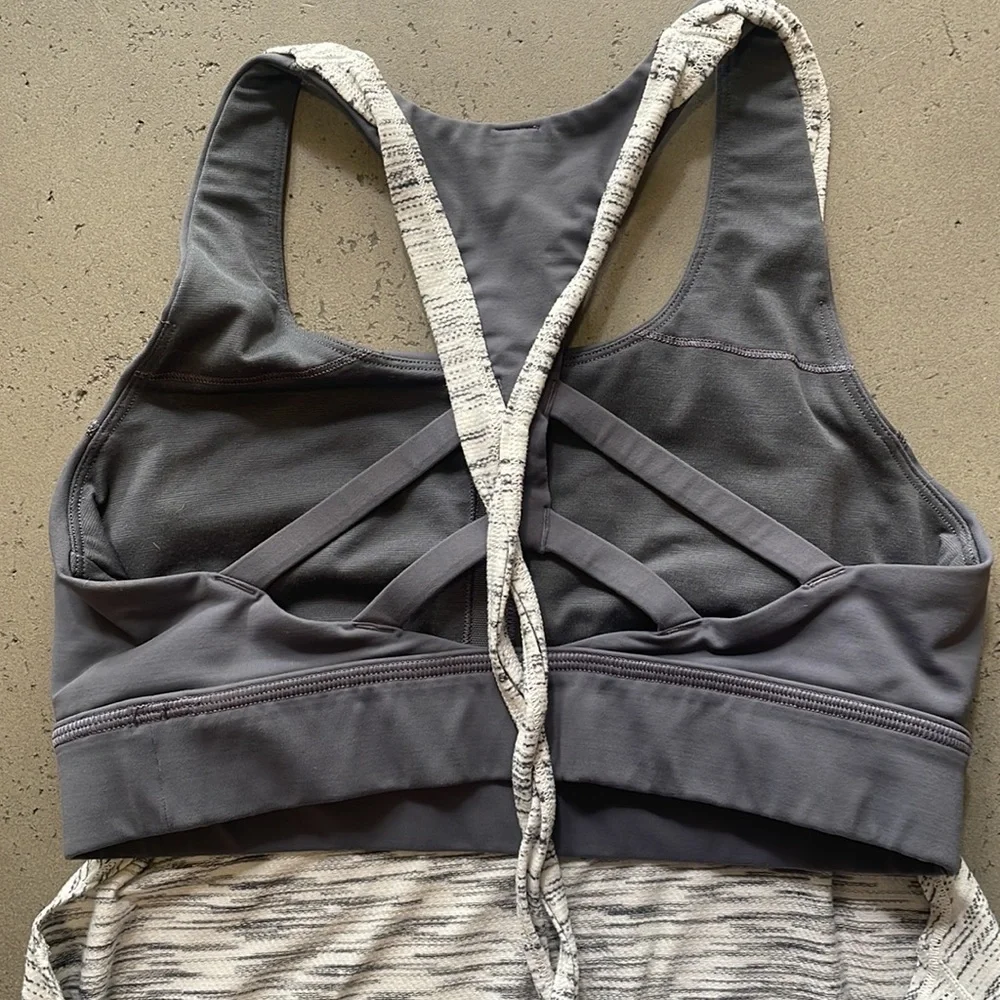 lululemon athletica Charcoal and Heathered White Tank Top